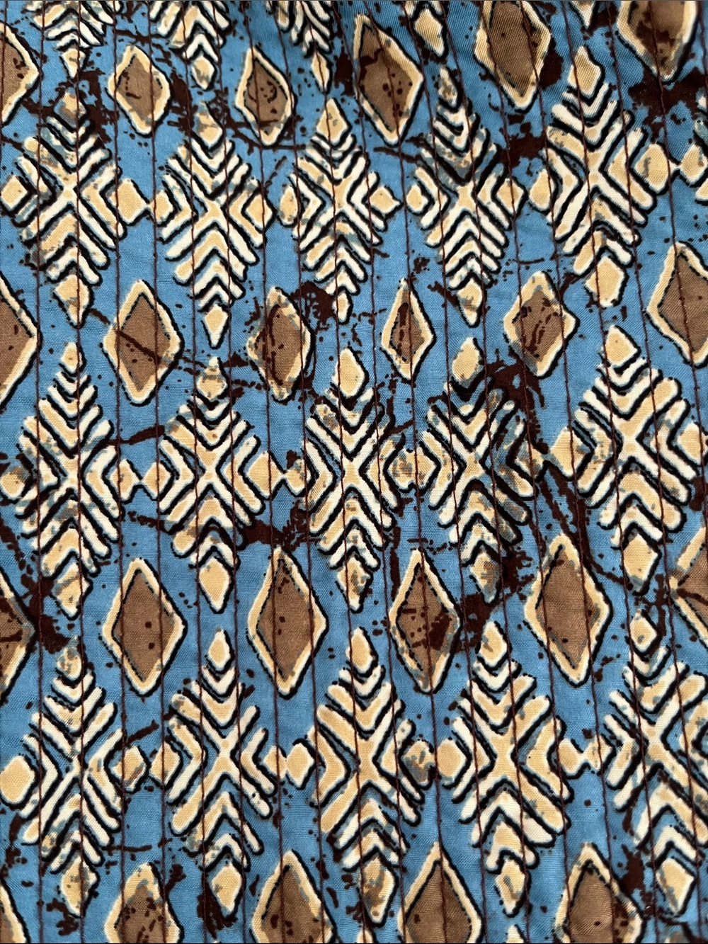 Printed Patchwork Open-Front Jacket - Blue & Red Reversible Small - Picture 6 of 6